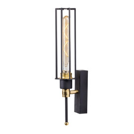 Fellini Metal Wall Light in Black and Gold