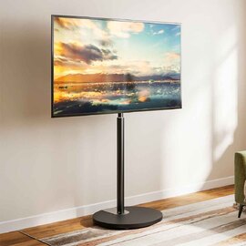 Felora Wooden Pedestal TV Stand in Black
