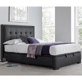 Felton Fabric Ottoman Storage King Size Bed In Slate