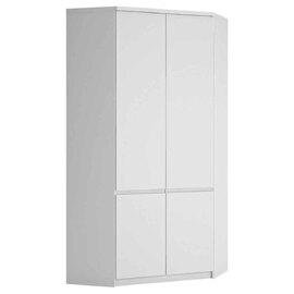 Felton Wooden Corner Wardrobe With 2 Doors In Alpine White