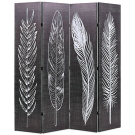 Femi Feathers 160cm x 170cm Room Divider In Black And White