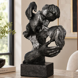 Fenvio Poly Couple Addiction Sculpture in Black and Anthracite