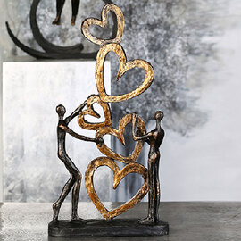 Fenvio Poly Heart Sculpture in Bronze and Gold
