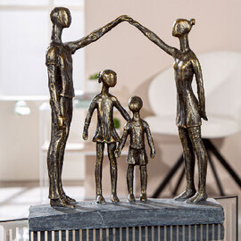 Fenvio Synthetic Resin Family Sculpture in Antique and Bronze