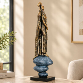 Fenvio Synthetic Resin Growing Together Sculpture in Bronze and Grey