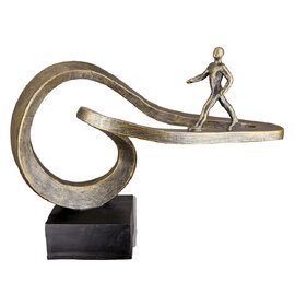 Fenvio Synthetic Resin Path Sculpture in Bronze and Antique