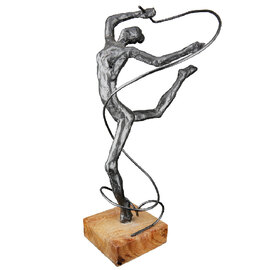 Fenvio Synthetic Resin Rhythmic Gymnast Sculpture in Anthracite