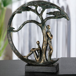 Fenvio Synthetic Resin Seating Under Tree Shadow Sculpture in Antique and Bronze