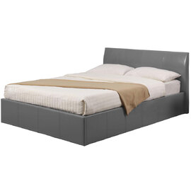 Feray PU Leather Ottoman Storage Double Bed In Grey