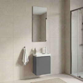 Ferla Wooden Bathroom Furniture Set with 1 Door in Matte Grey
