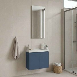 Ferla Wooden Bathroom Furniture Set with 2 Doors in Matte Blue