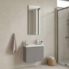 Ferla Wooden Bathroom Furniture Set with 2 Doors in Matte Mink