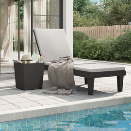Fernando Polypropylene Sun Lounger In Black