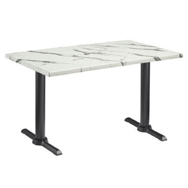 Fernie 120cm x 70cm Wooden Bistro Table In Carrara Marble Effect