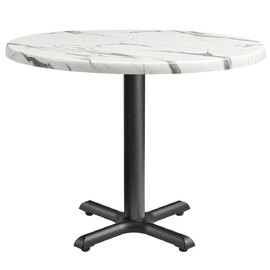 Fernie 60cm Wooden Round Bistro Table In Carrara Marble Effect