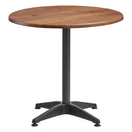 Fernie 70cm Natural Wooden Round Bistro Table With Black Base