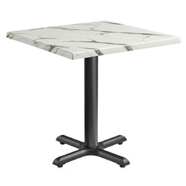 Fernie 70cm Wooden Square Bistro Table In Carrara Marble Effect