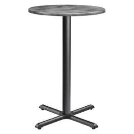 Fernie 80cm Wooden Round Bar Table In Cement