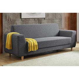 Felda Fabric 3 Seater Sofa In Dark Grey