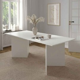 Fielding Ractangular Wooden Dining Table in White