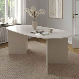 Fielding Soft Edge Wooden Dining Table in Cashmere