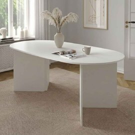 Fielding Soft Edge Wooden Dining Table in White