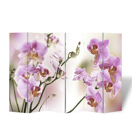 Fifer Folding Fir Wood 217cm X 170cm Room Divider In Flower