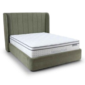 Figaro Fabric Ottoman Storage King Bed in Green
