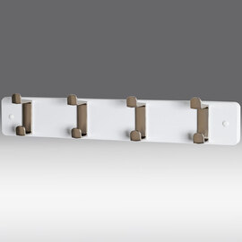 Fillmore Metal Wall Hung Coat Rack With 4 Hook In White