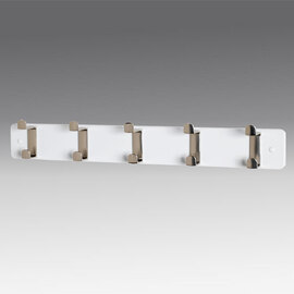 Fillmore Metal Wall Hung Coat Rack With 5 Hook In White