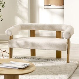 Fisaron Fabric 2 Seater Sofa in White