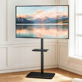 Fivaro Wooden Pedestal TV Stand in Black