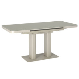 Fivon Glass Top Extending Dining Table with Cashmere Base