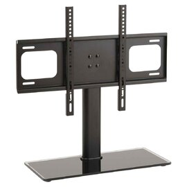 Flanders 60'' Universal Fixed Table Top Glass Base TV Stand - Black