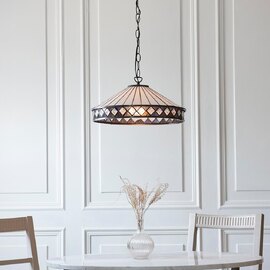 Flint Small Tiffany Glass Pendant Light in Multicolour