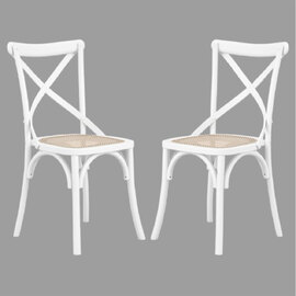 Flint White Wooden Dining Chairs In Pair