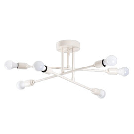Flower 6 Light Iron Ceiling Pendant Light in White