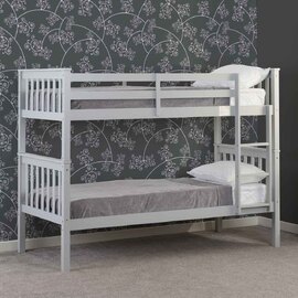 Formaro Wooden Bunk Bed With Ladder in Light Grey