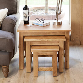 Fornatic Wooden Nest Of 3 Tables In Oak