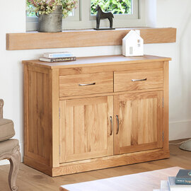 Fornatic Wooden Sideboard With 2 Doors 2 Drawers In Mobel Oak