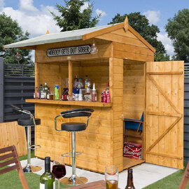 Forris Wooden Garden Bar Shed In Honey Brown