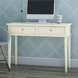 Franklyn Wooden Laptop Desk With 2 Drawers In White