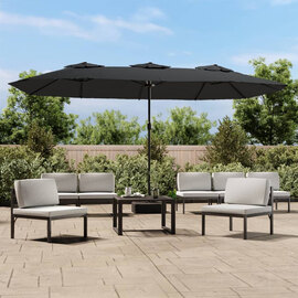 Garlon Double-Head Fabric Parasol In Anthracite