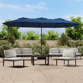 Garlon Double-Head Fabric Parasol In Azure Blue