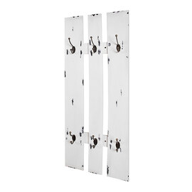 Fresno Wooden Coat Rack With 6 Metal Hooks In Antique White