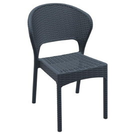 Fresno Rattan Garden Armchair In Dark Grey