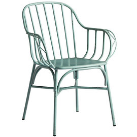Frisco Metal Garden Armchair In Retro Light Blue