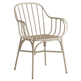 Frisco Metal Garden Armchair In Retro White