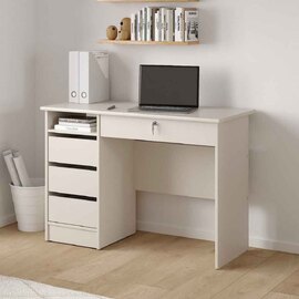 Frosk Wooden Laptop Desk with 4 Drawers in Cashmere