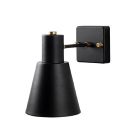 Funnel Metal Wall Light in Black and Gold